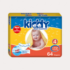 Kiddy Baby Diapers Large (size 4) 64 diapers