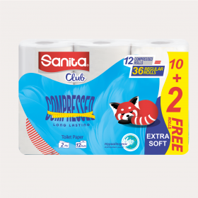 Sanita Club 250 Sheet Toilet Tissue (10+2) mega Rolls