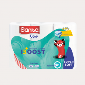 Sanita Club 200 Sheet Toilet Tissue Boost 6 Rolls