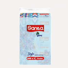 Sanita Gipsy 500 sheet Style Facial Tissues Set of 3