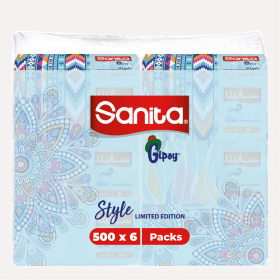 Sanita Gipsy 500 sheet Style Facial Tissues Set of 6